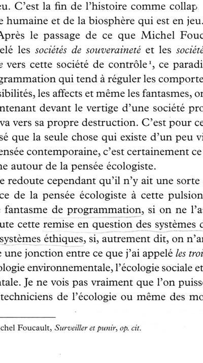 Félix Guattari, "Qu'est-ce que l'écosophie", Editions Lignes, Paris, 2013 - © FP01